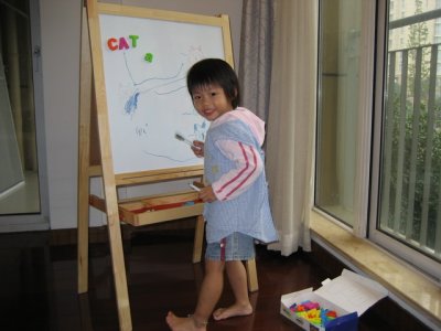 Young painter at work