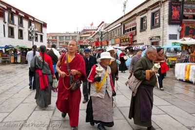 Worshipers Outside Jokhang Monastery