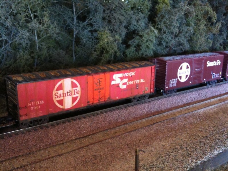One of ChrisPs boxcars (foreground)