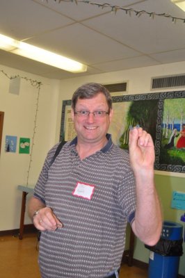 Despite the friendly smile, John Ruehle dislikes the new Atlas large plow on their GP40-2s.