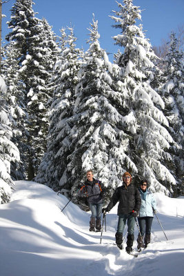 Walking with snow shoes