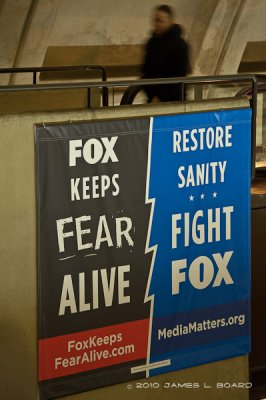 Anti-Fox News Banner in Metro Station