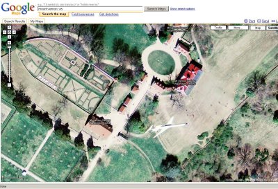 Google Satellite View - Jet over Mount Vernon