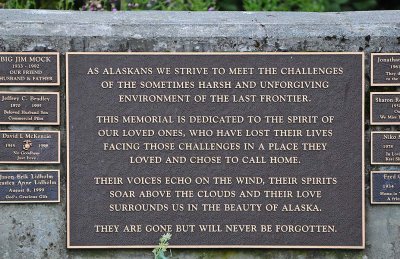 Plaque Honoring Alaskan Spirit
