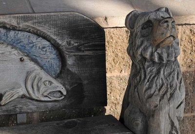 Carved Bear Bench