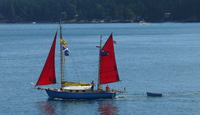 Red, White & Blue Sailboat