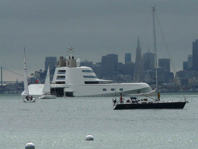 Super Yacht A and Sailboat