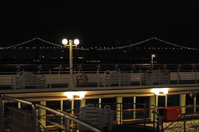 Ship Deck and Bay Bridge Lights