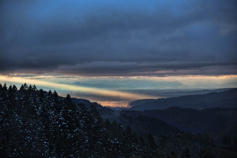 Sunset after the first snowfall