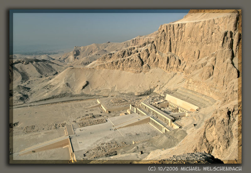 Deir el Bahri with mortuary temples of Hatshepsut, Thutmose III and Mentuhotep II