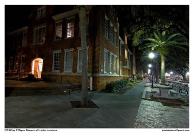 Flint Hall at night