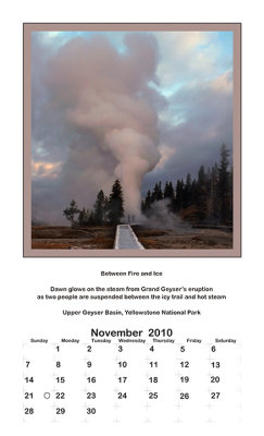 2010 Portrait Calendar - Yellowstone Country -  November