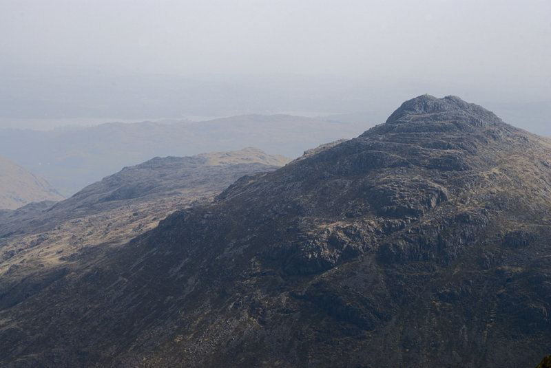 Pike of Blisco from Crinkles; Wrynose fell beyond and Windermere in distance