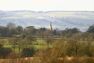 Coddington church in middle ground, Woolhope dome beyond