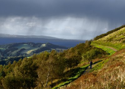 stormy day on the hills with Cockshot Hill in the background
