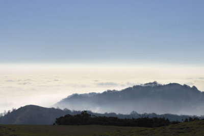 mist between the hills