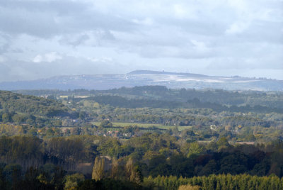 Clee Hill, north of Ludlow, thus 60km away