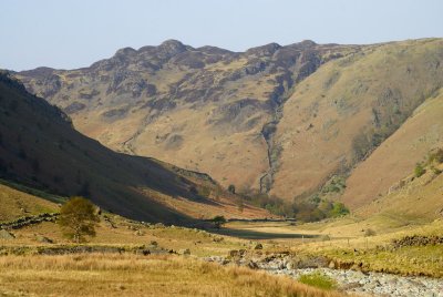 descent from Angle tarn along Langstrath valley
