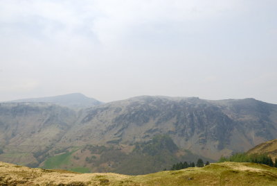 Dale Head on the horizon and rest of ridge in front; from High Crag on Watendlath approaches