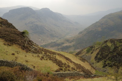 descent towards Langstrath valley, Eagle & Heron crags