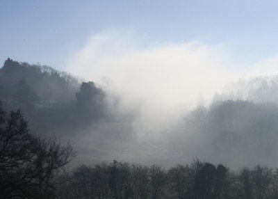 Severn valley fog blowing through Wynds point gap