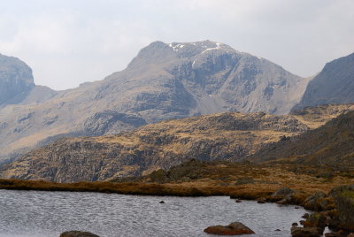 Scafell and Long end from Three tarns pass (only 2 tarns these days)