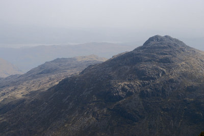 Pike of Blisco from Crinkles; Wrynose fell beyond and Windermere in distance