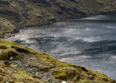 wind catching the surface on Angle tarn