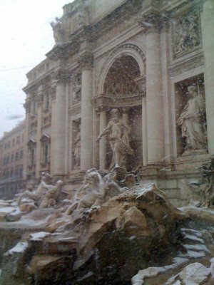Trevi Fountain - In the Snow