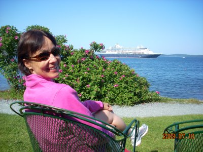 Evelyn enjoying Bar Harbor