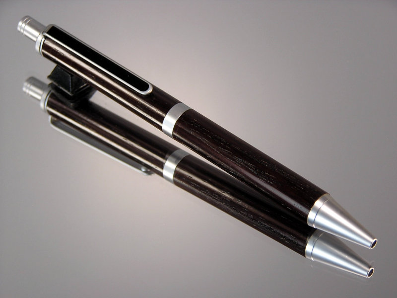 Bolivian Rosewood Gel or Ballpoint Click Pen Brushed Satin Hardware