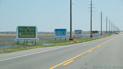 Billboards along the road to Chincoteague