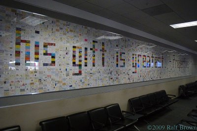 Mural made from business cards