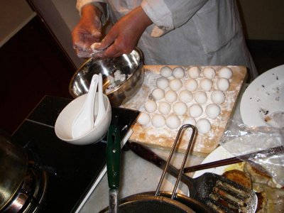 Chairman Wang preparing her famous Sesame Osmanthus Hawthorne Sweet Dumplings 1911.jpg