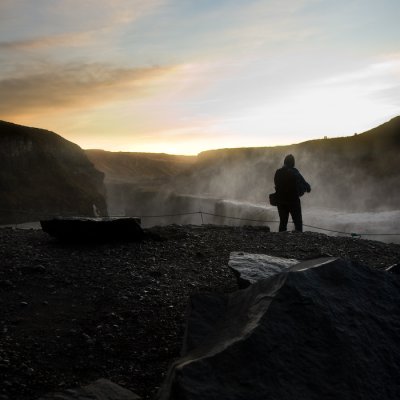 Sunset at Gullfoss