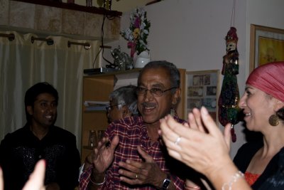 With Amitab Bachans fans at Joel's resturant, Ashdod