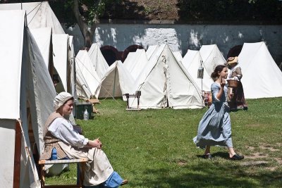 Colonial Girl with Cell Phone