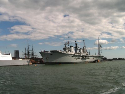 HMS Ark Royal in Portsmouth Harbour