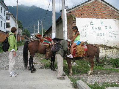 Connie and Anna rented horses whiel I walked up to the temples