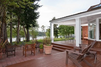 Deck off the kitchen and the view