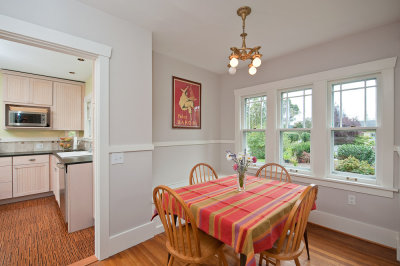 Dining area and kitchen to the left