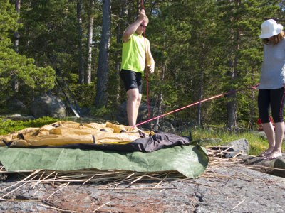Ibland lutade berget, då får man hitta på metoder för att få en god sömn.