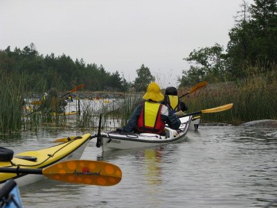 Snirklar vid smal passage