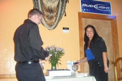 Brian & Christina  Cuting the Cake