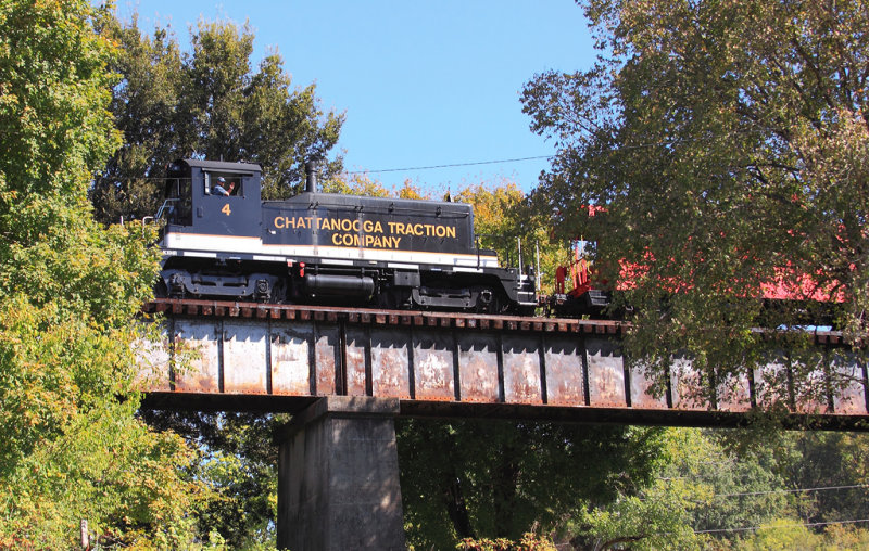 CTC #4 helps shove the Rambler up the grade away from the Holston River Bridge. 