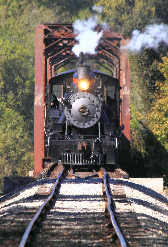 The 203 is trailing as CTC#4 takes the train back to Knoxville 