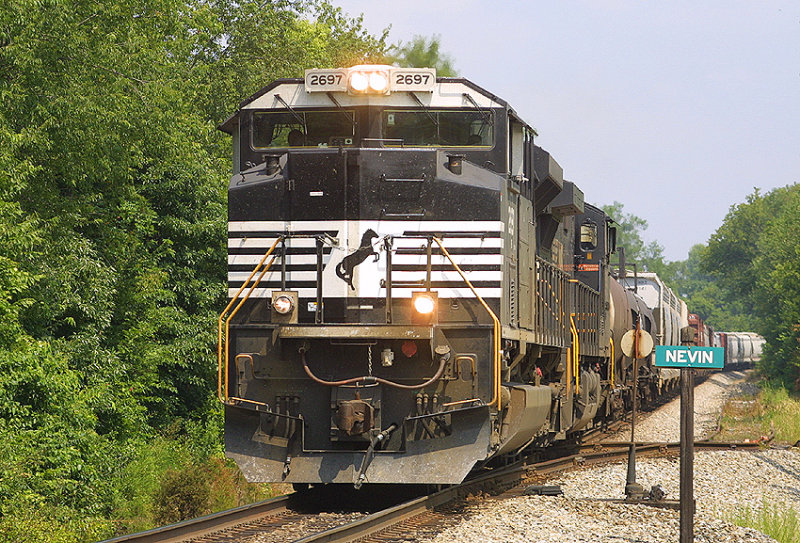 A short 111 rolls through Nevin Ky on a sweltering August afternoon