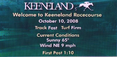 Keeneland 2008 Fall meet