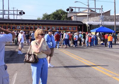 The crowds at the Owosso Depot