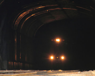 A Westbound glows in the tunnel